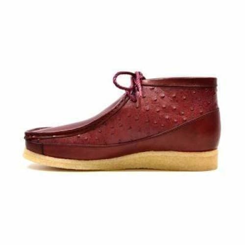 British Walkers Walker 100 – Burgundy Ostrich Leather Men’s Chukka Boot Exotic Prestige Craft with Timeless Luxe Power