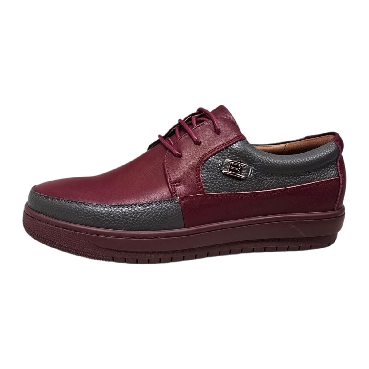 British Walkers Westminster 2 men's burgundy and gray sneakers, outer side view