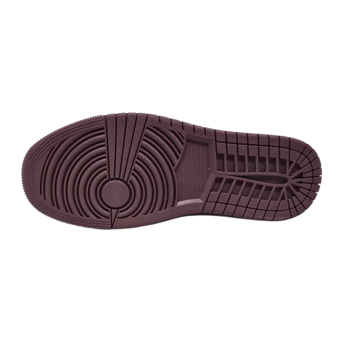 British Walkers Westminster 2 men's gray and burgundy sneakers, outsole tread view