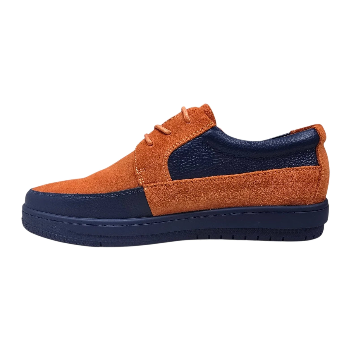 British Walkers Westminster 2 men's orange and navy sneakers, inner side view