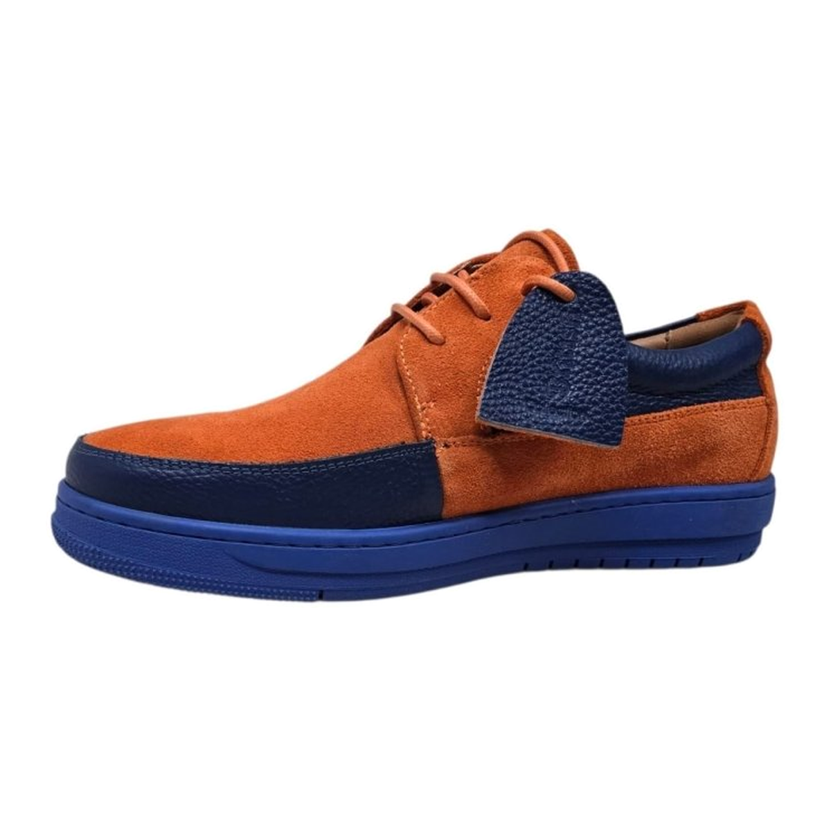 British Walkers Westminster 2 men's orange and navy sneakers, outer side view