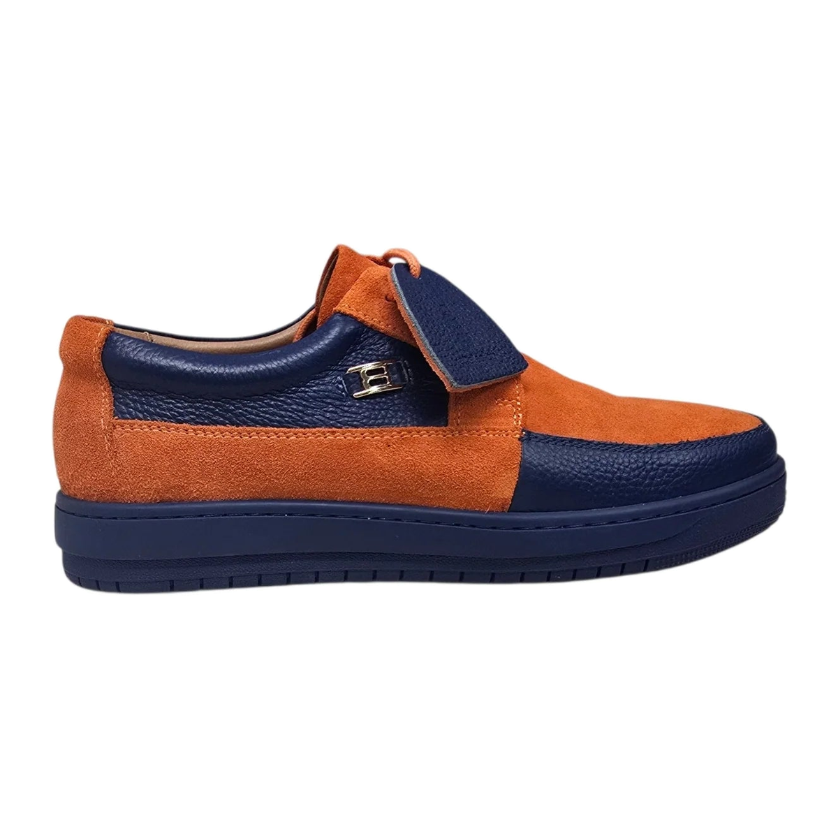 British Walkers Westminster 2 men's orange and navy sneakers, outer side view