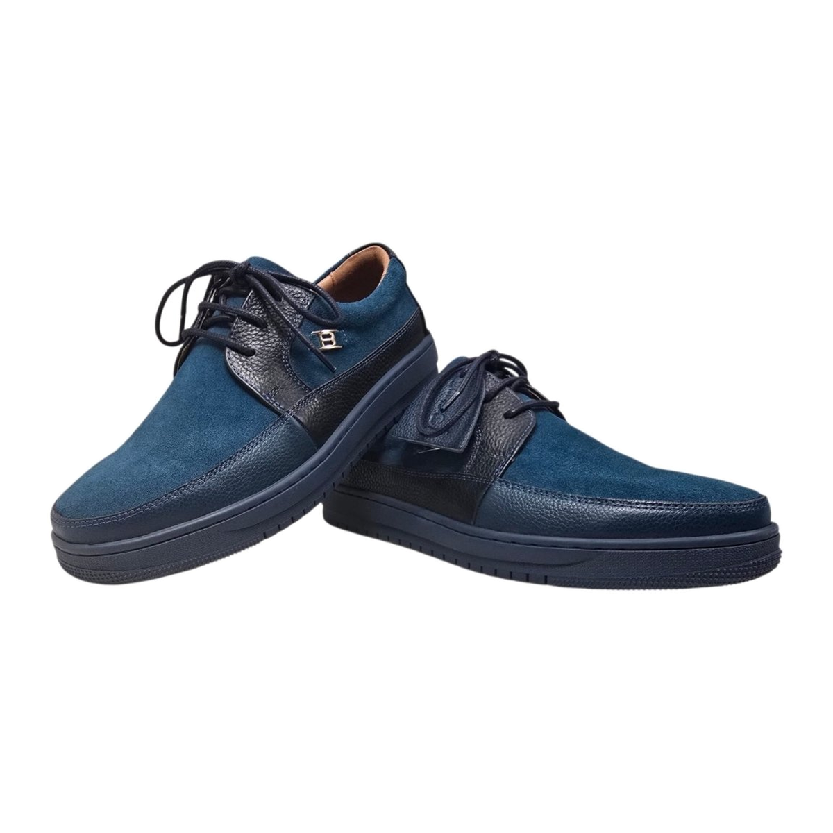 British Walkers Westminster 2 men's Pendant Blue and navy sneakers, angled pair view