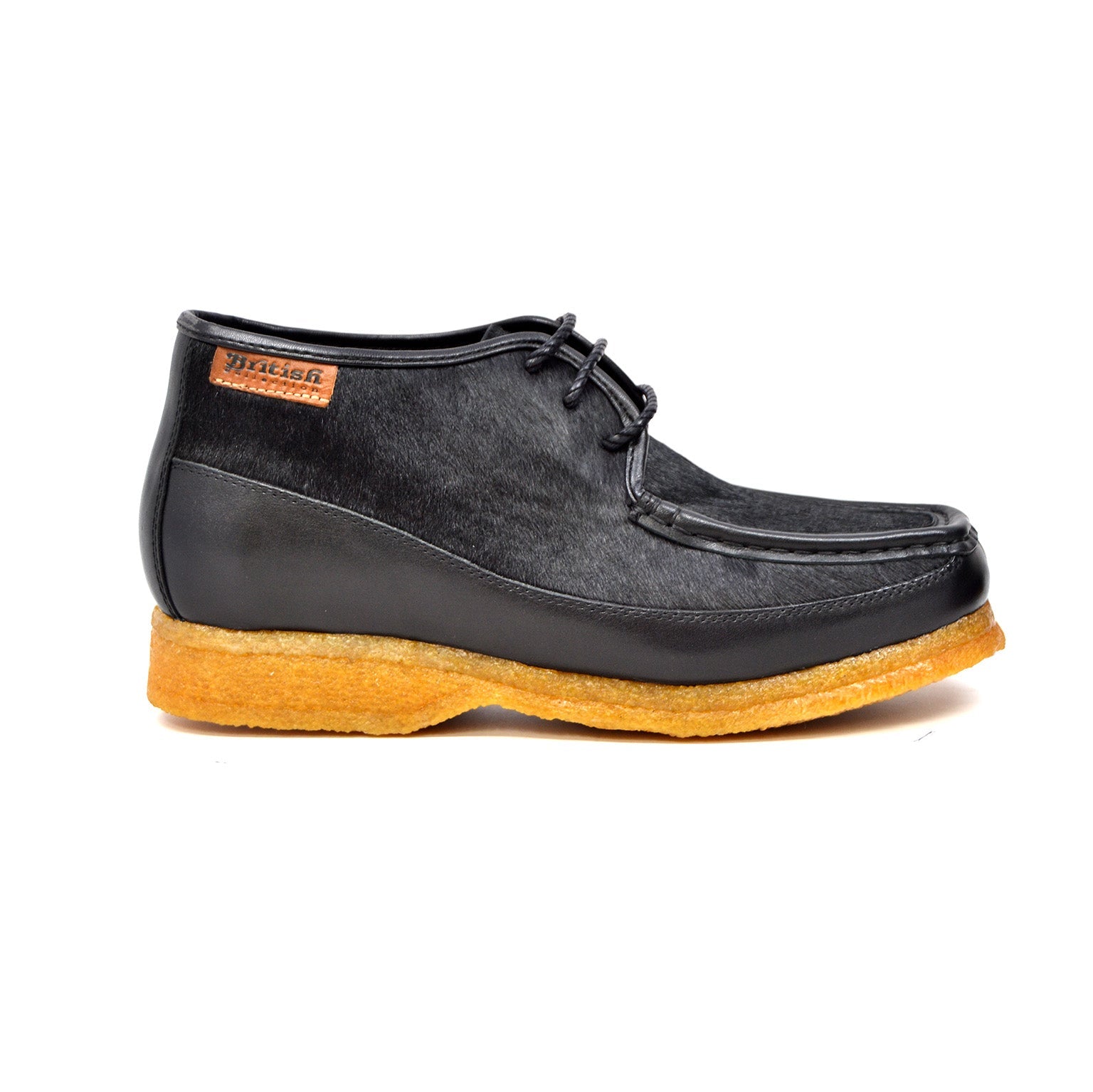 British Walkers Knicks Men's Limited Edition Black Leather and Pony Skin Sneakers view 6