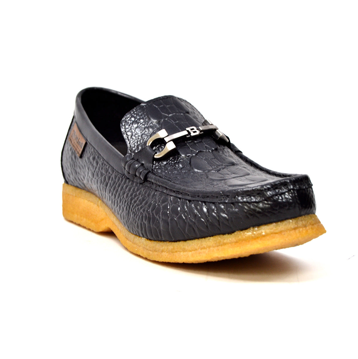 British Walkers Chain Low Cut Stylish And Comfortable Croc Leather Slip-On With Crepe Sole — product view 2