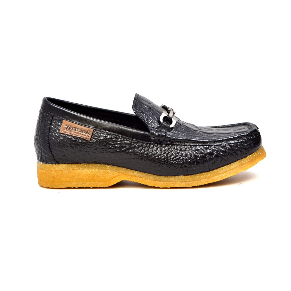 British Walkers Chain Low Cut Stylish And Comfortable Croc Leather Slip-On With Crepe Sole — product view 4