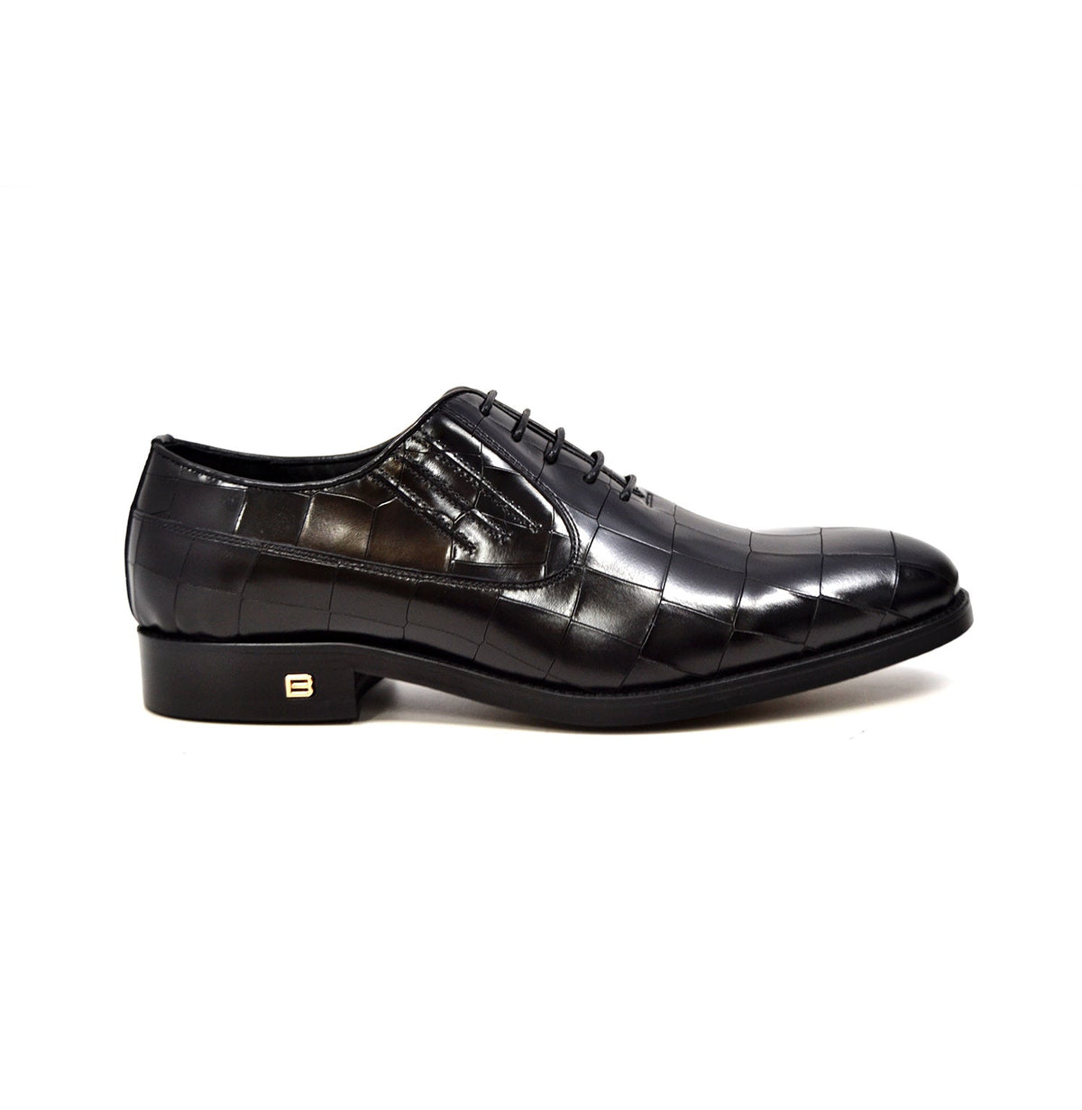 British Walkers Phoenix Oxford Leather Dress Shoes - Black & Bordeaux — product view 5