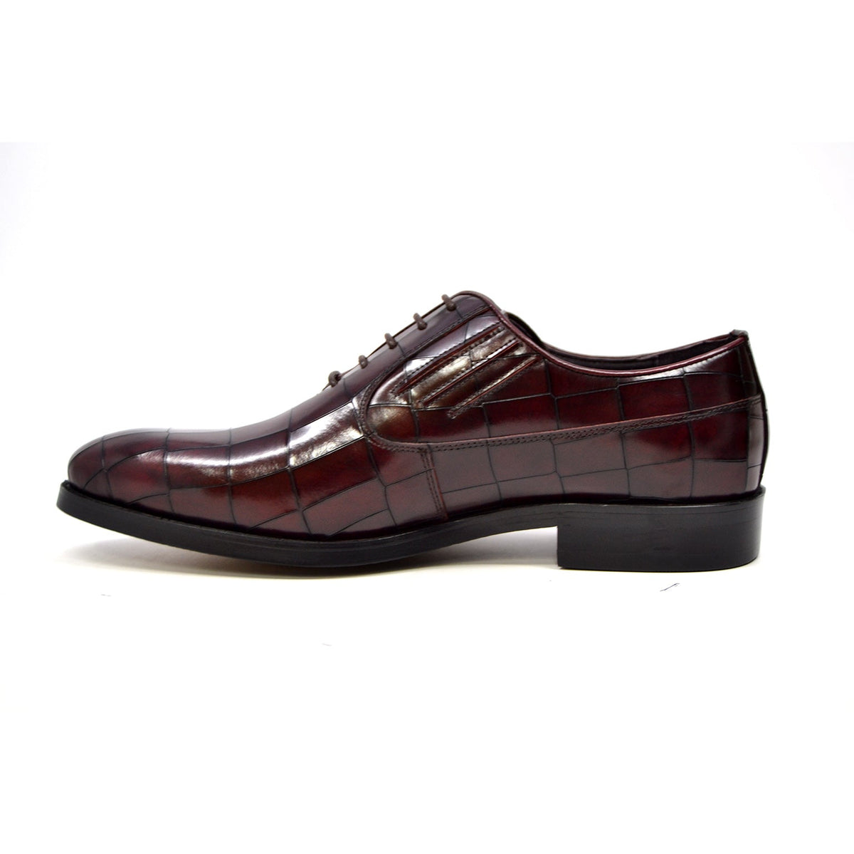 British Walkers Phoenix Oxford Leather Dress Shoes - Black & Bordeaux — product view 11