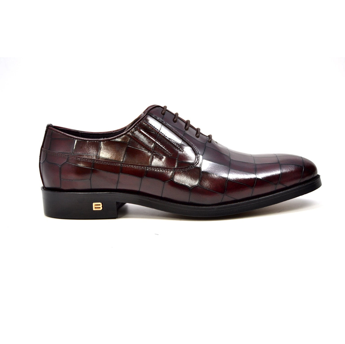 British Walkers Phoenix Oxford Leather Dress Shoes - Black & Bordeaux — product view 12