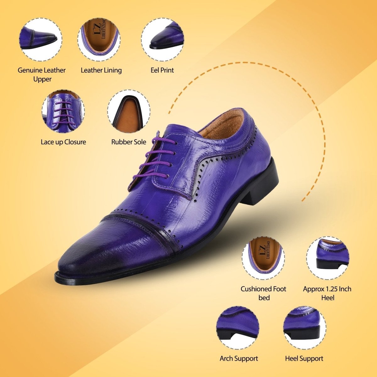 Liberty Zeno BRUCE Leather Oxford Style Dress Shoes
