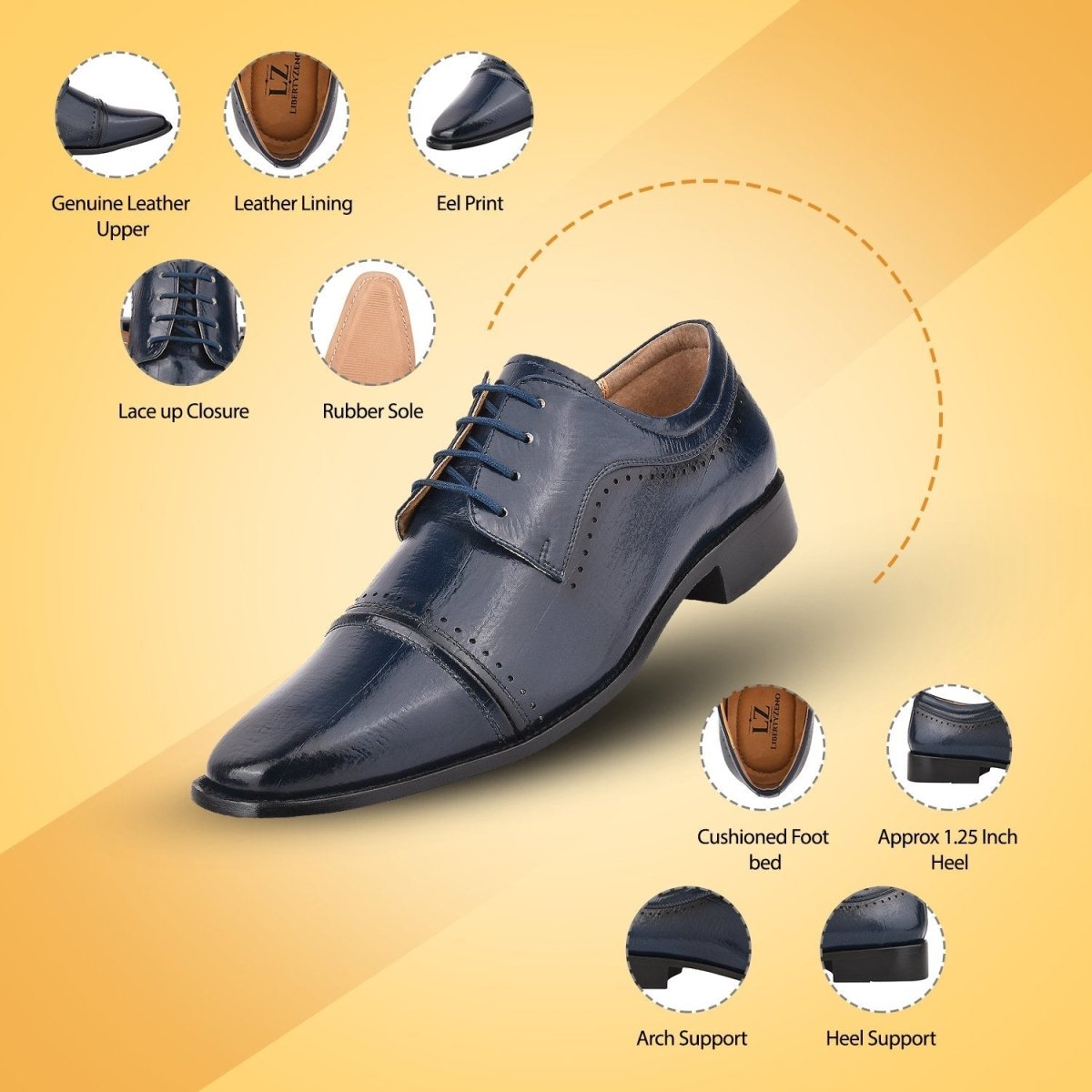 Liberty Zeno BRUCE Leather Oxford Style Dress Shoes