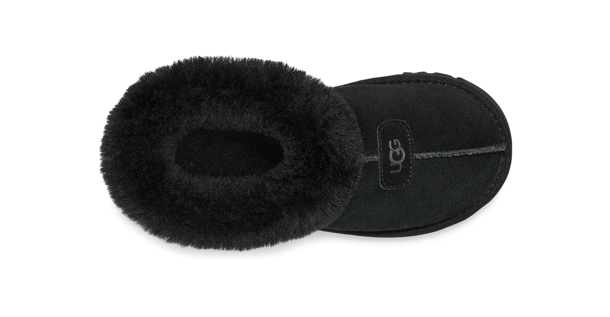 UGG Tazzette Womens Platform Slippers — Black Suede