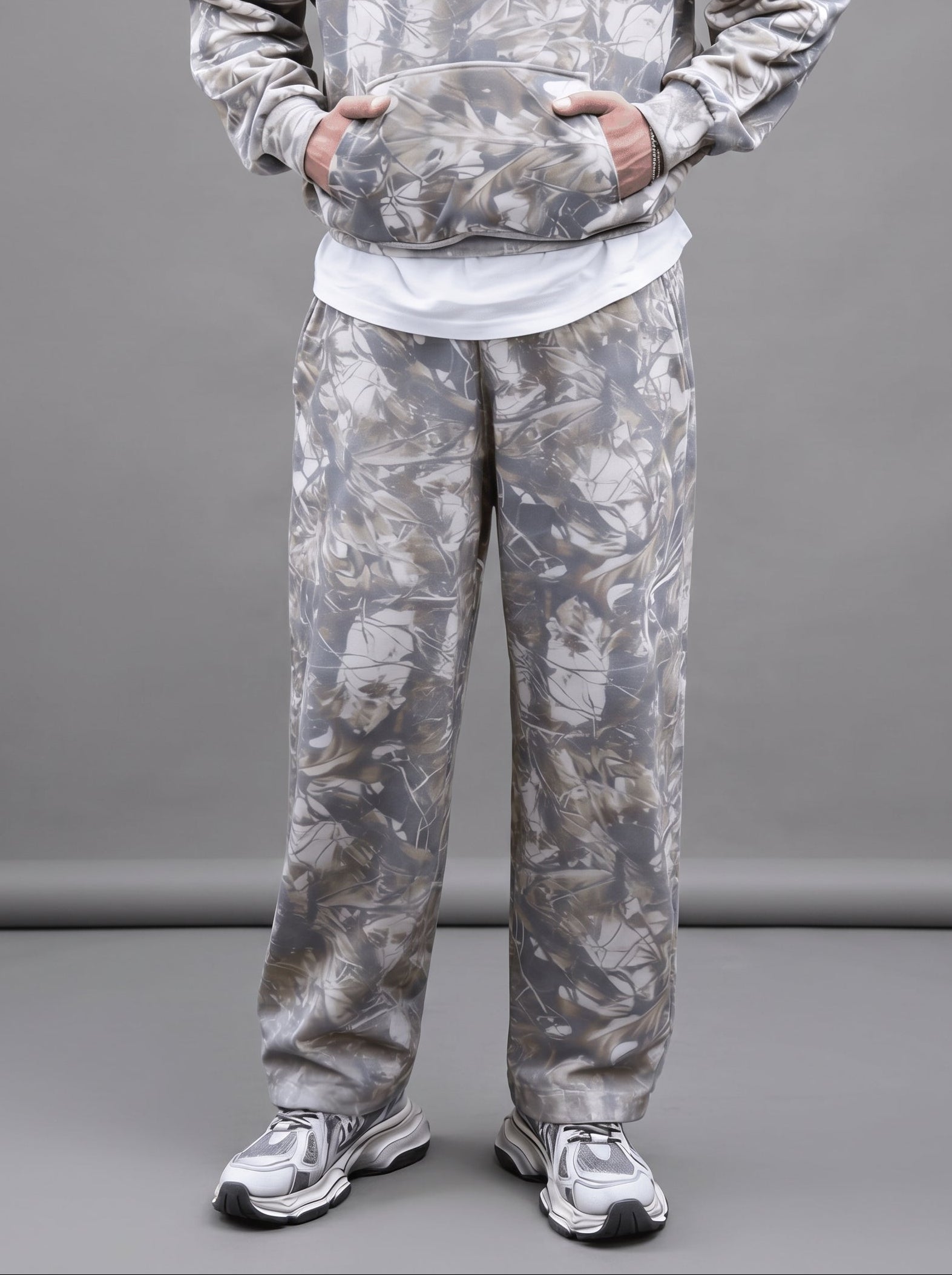 Camo Oversized Heavyweight French Terry Open-Hem Sweatpants