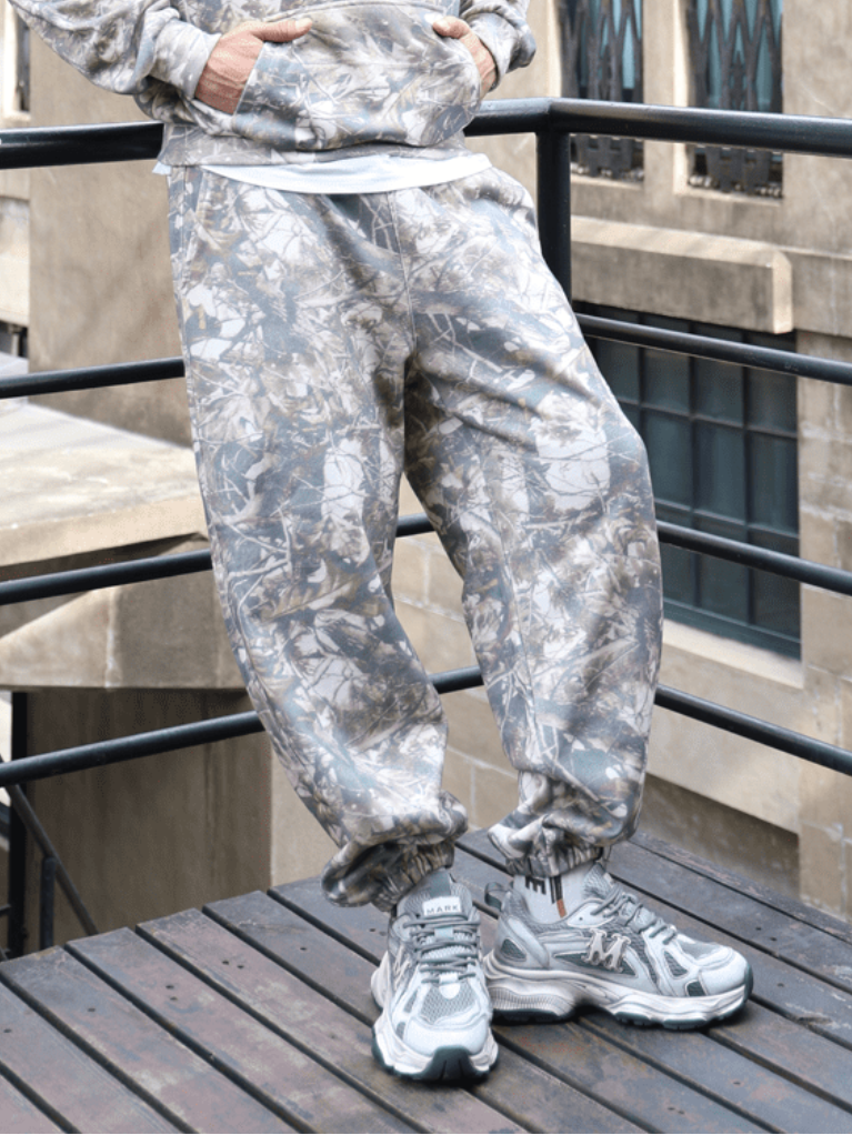 Apollo Moda Camo Oversized Heavyweight French Terry Sweatpants – product view 5