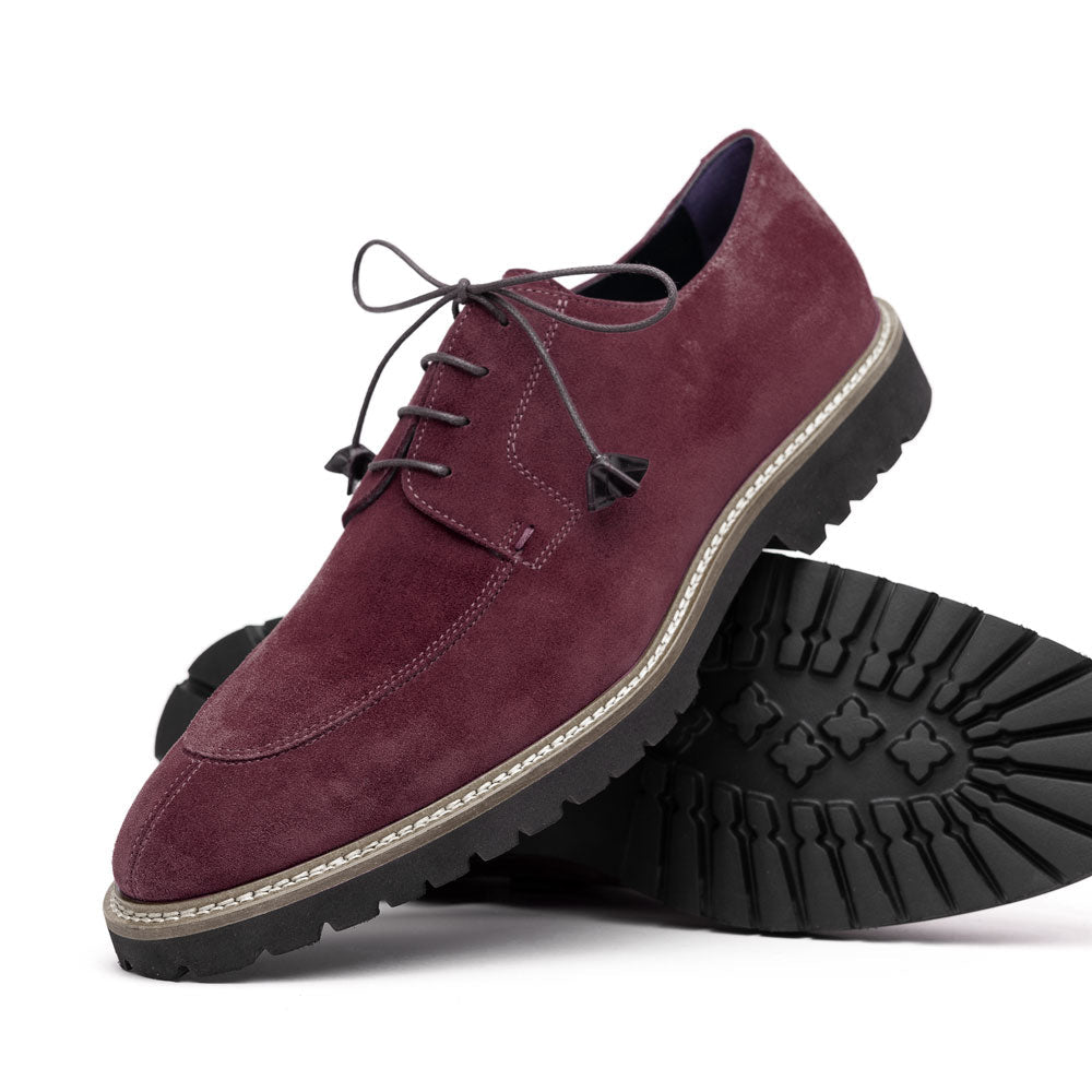 Zelli Italia Men's 26-220-BDX CAMPO Sueded Goatskin Lace Up, Bordeaux