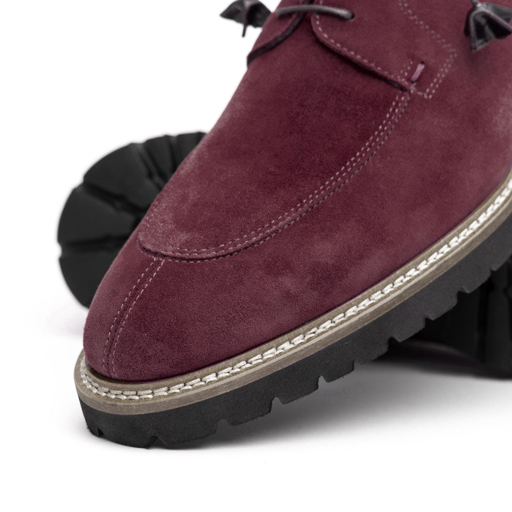 Zelli Italia Men's 26-220-BDX CAMPO Sueded Goatskin Lace Up, Bordeaux