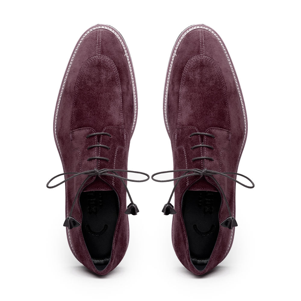 Zelli Italia Men's 26-220-BDX CAMPO Sueded Goatskin Lace Up, Bordeaux