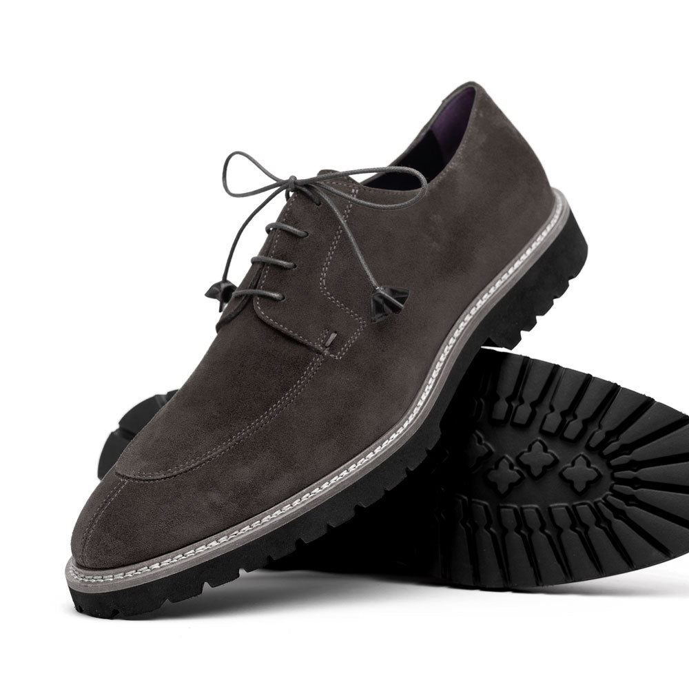 Zelli Italia Men's 26-220-GRY CAMPO Sueded Goatskin Lace Up, Grey