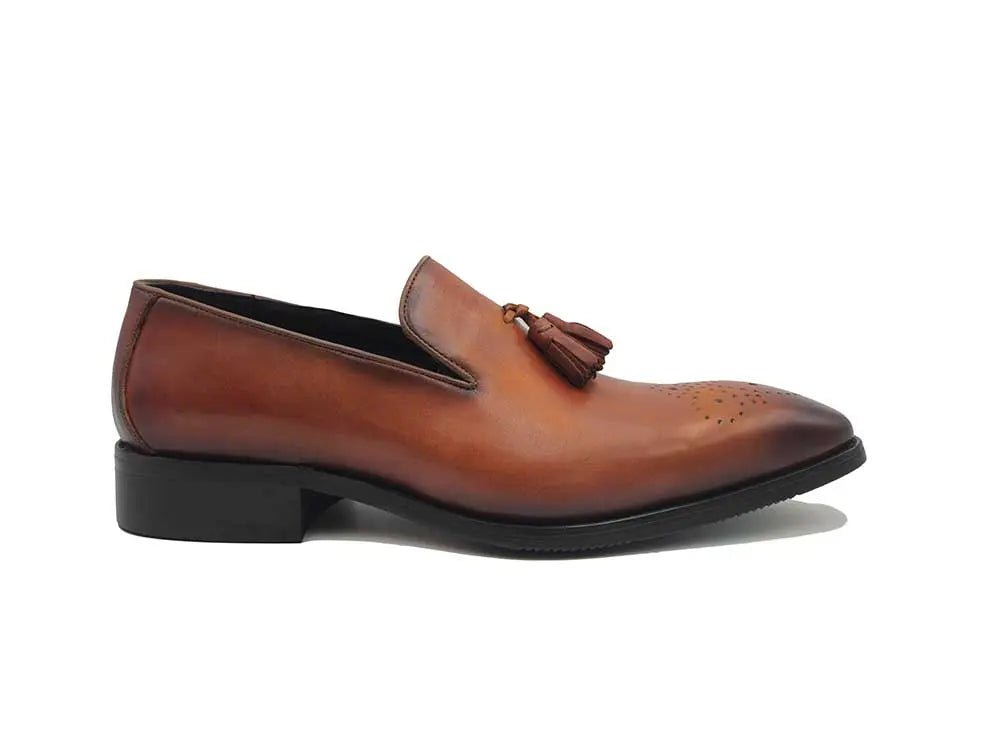 Carrucci Shoes Burnished Wholecut Tassel Loafer Leather KS50347
