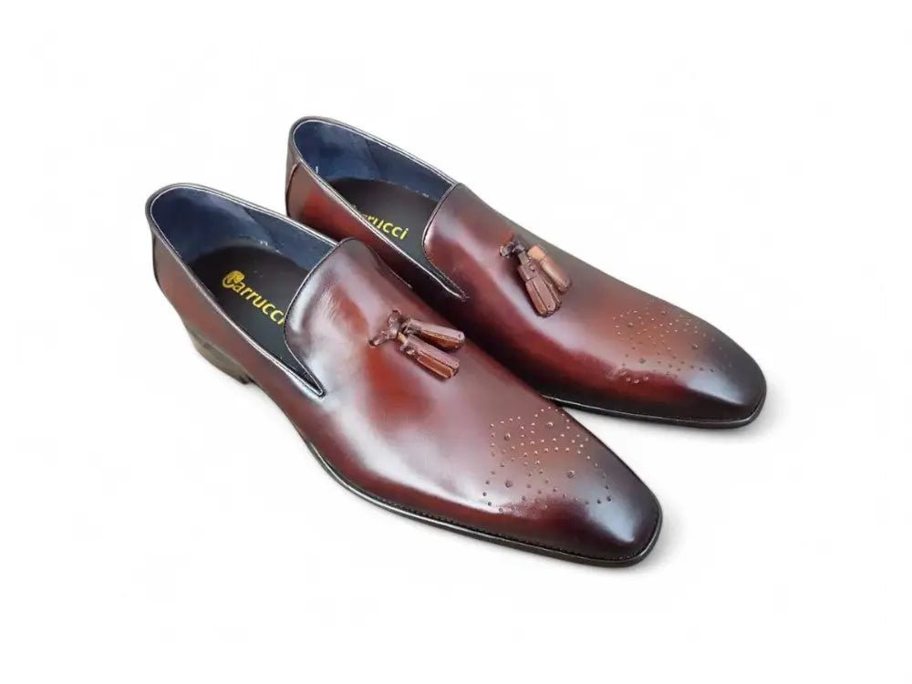 Carrucci Shoes Burnished Wholecut Tassel Loafer Leather KS50347