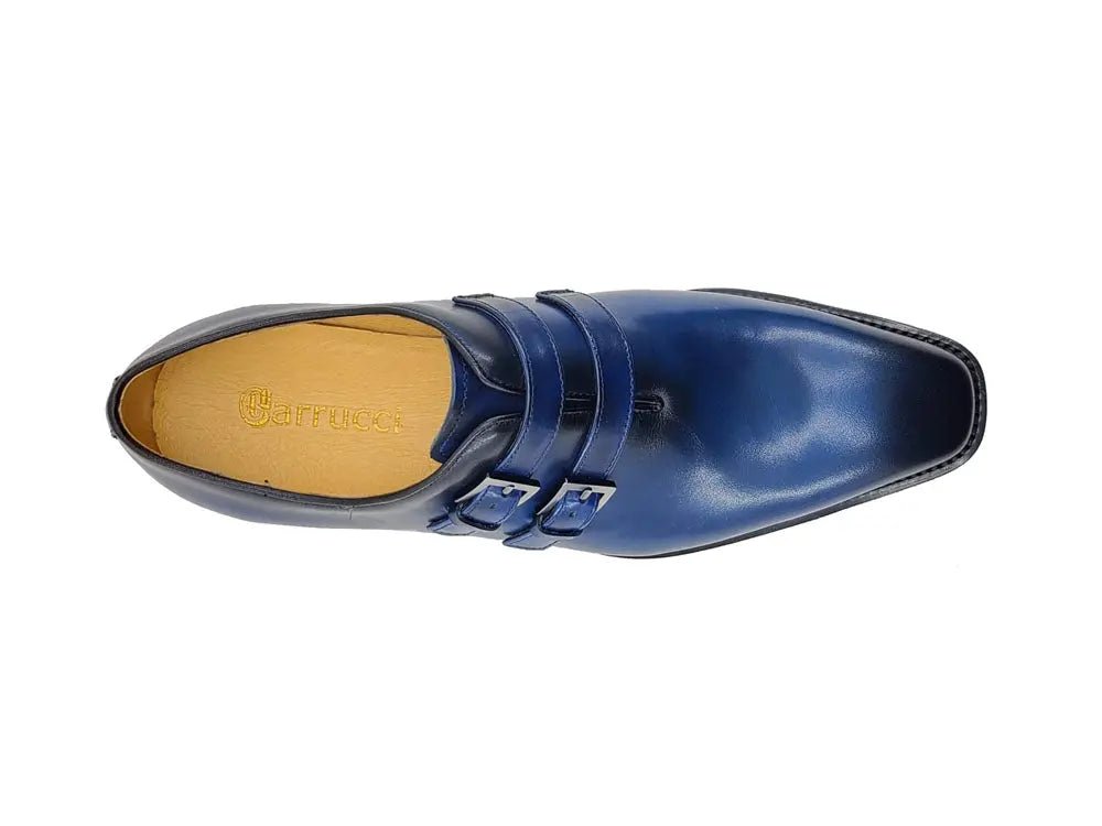 Carrucci Shoes Collection Burnished Double Monk Calfskin Leather KS51530