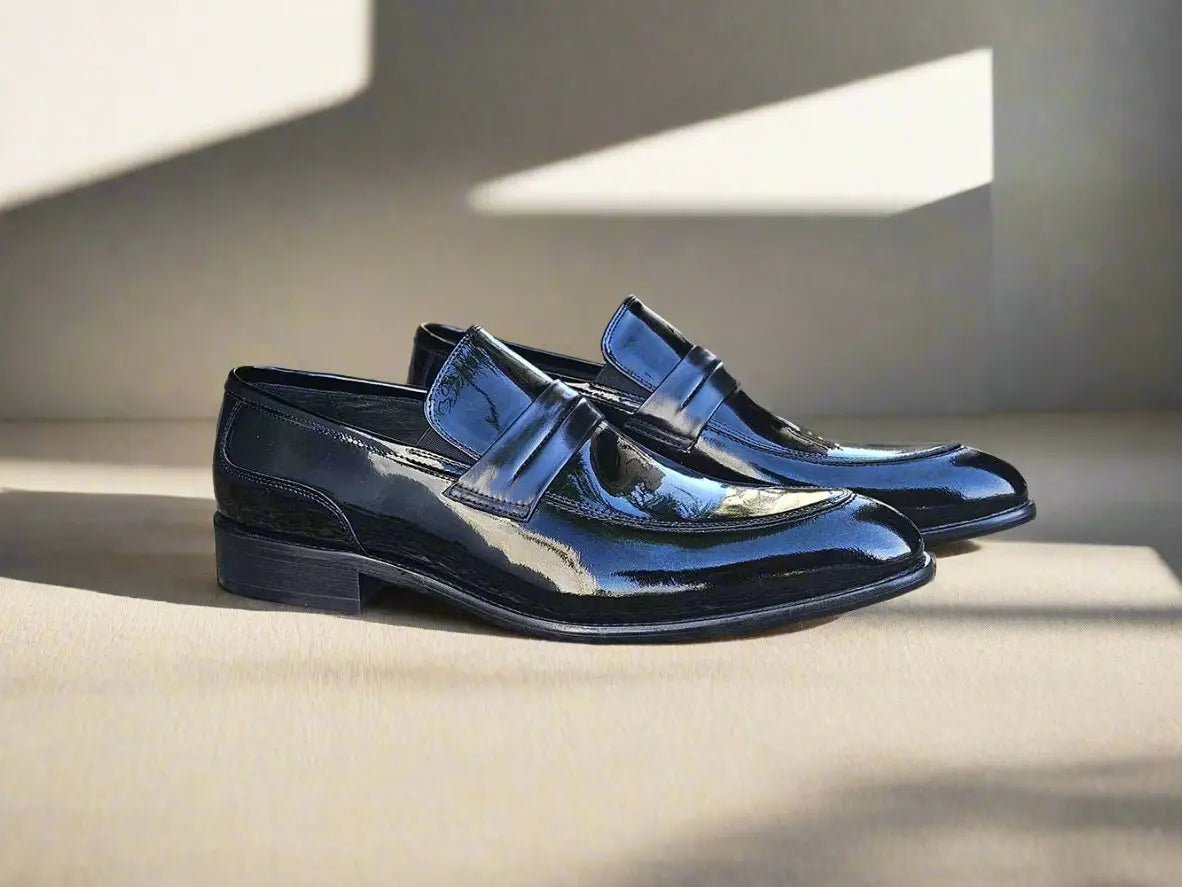 Carrucci Shoes Contrast Penny Loafer Patent Leather KS479601P