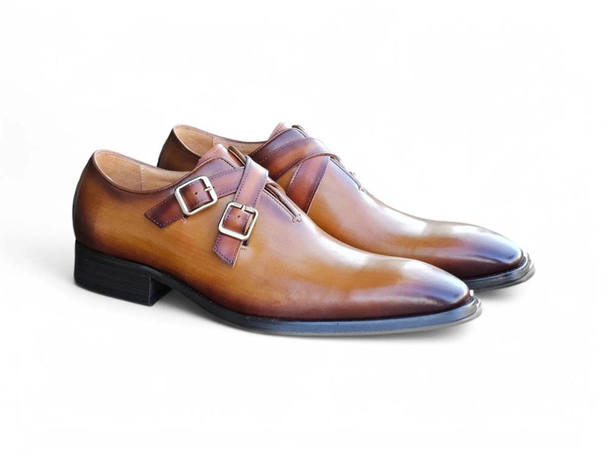Carrucci Shoes Cross Strap Wholecut Leather Loafer KS50360