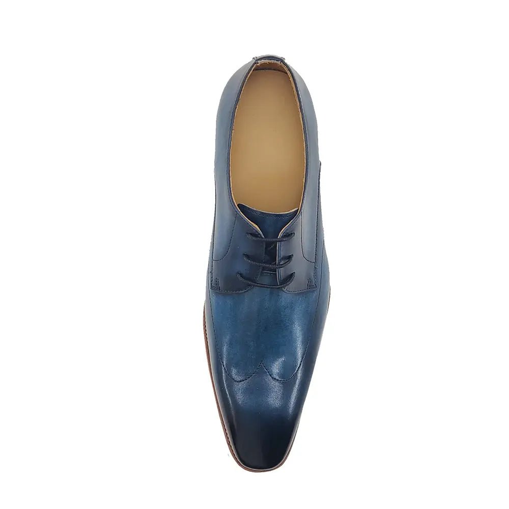 Carrucci Shoes Men's Plain Toe Wing Tip Blucher Oxford Leather KS55004