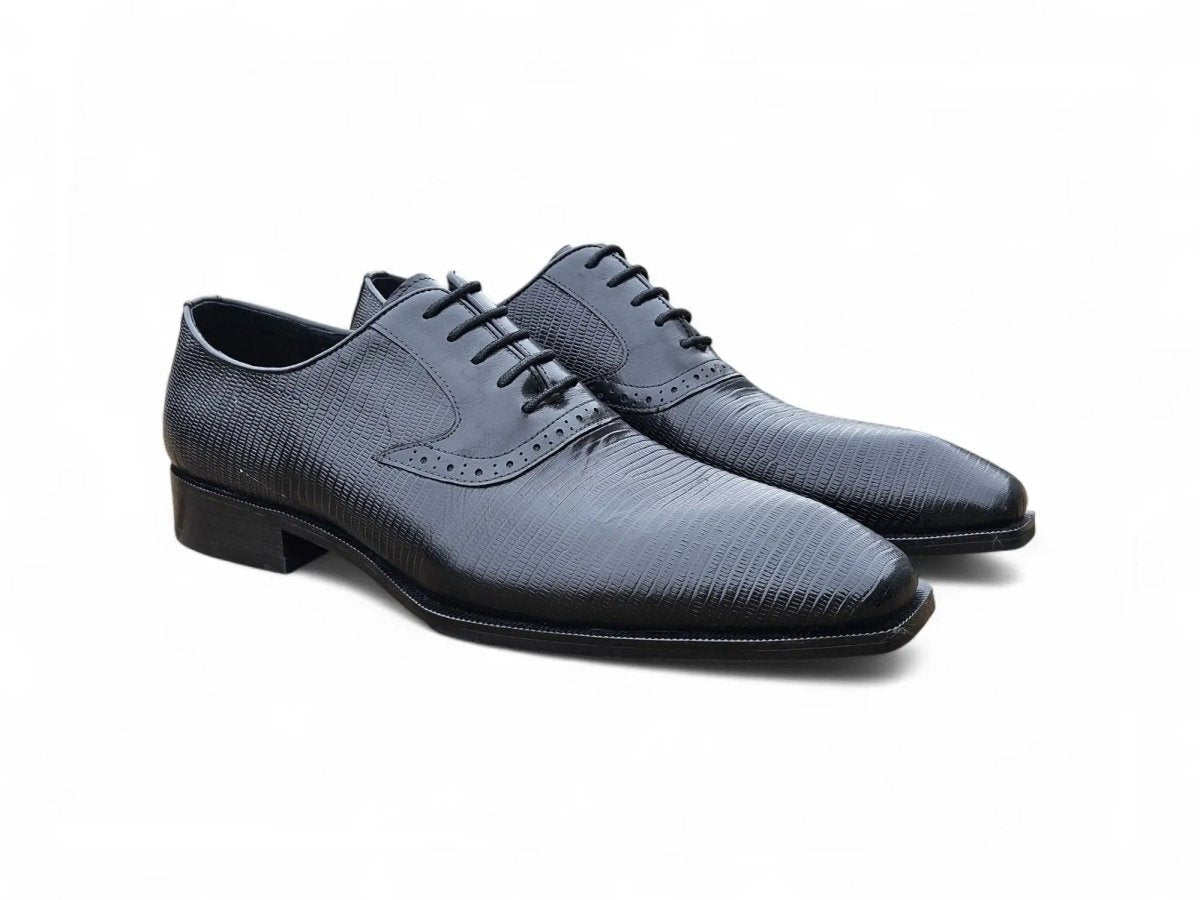Carrucci Shoes Milano Lizard Embossed Oxford Dress Shoes