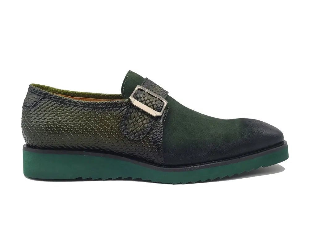 Carrucci Shoes Shoes Men's Suede Buckle Monkstrap Slip On