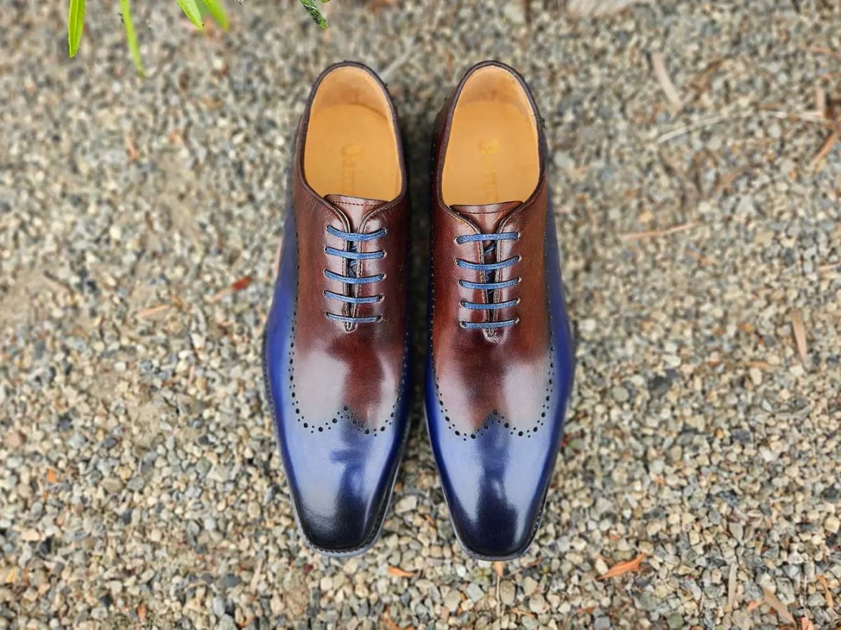 Carrucci Shoes Two Tone Oxford Men's Calfskin Leather KS51533T