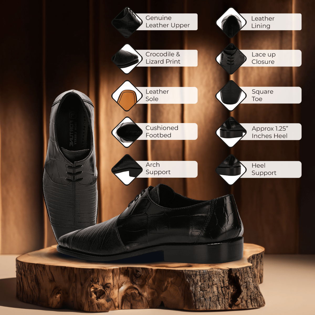 Liberty Zeno Casanova Leather Oxford Style Dress Shoes