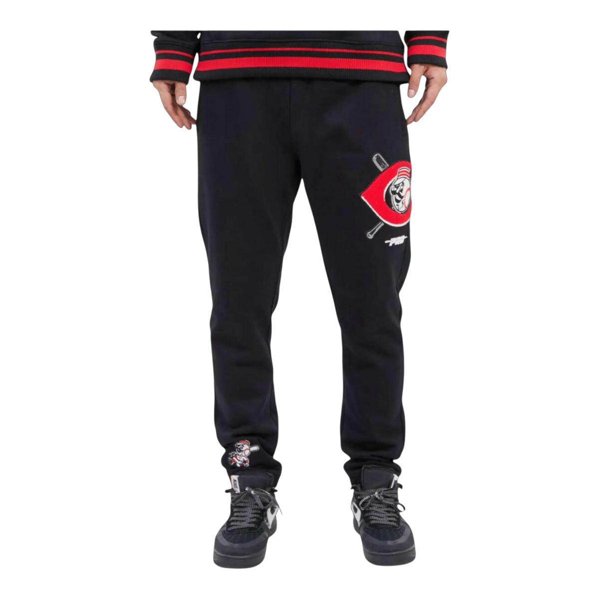 Pro Standard Cincinnati Reds Mash Up Logo Men's Sweatpants — Black – product view 1