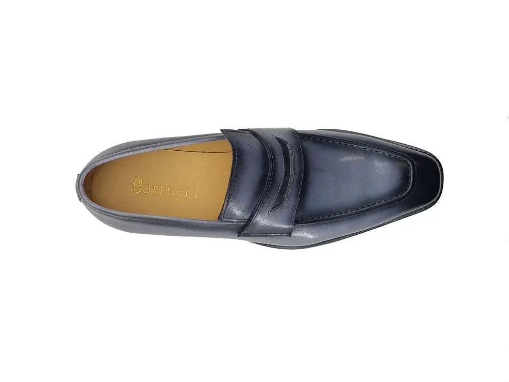 Carrucci Shoes Chic Patina Burnished Penny Loafer Leather KS51803
