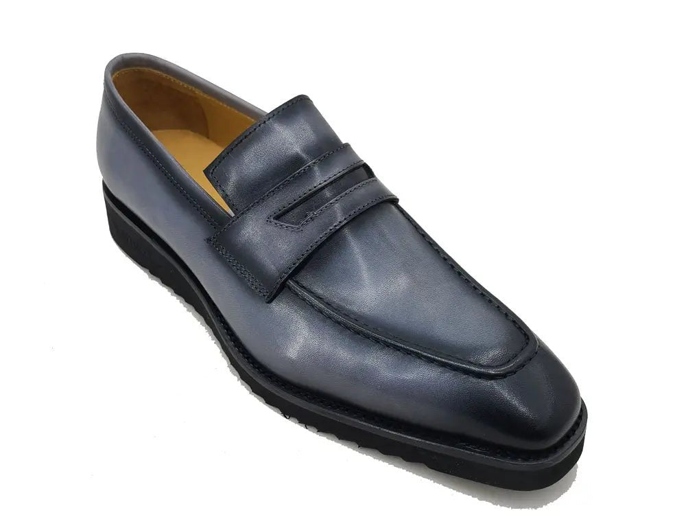 Carrucci Shoes Chic Patina Burnished Penny Loafer Leather KS51803