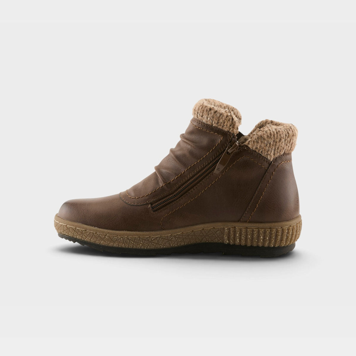 Cleora Chocolate Brown boot, inner side