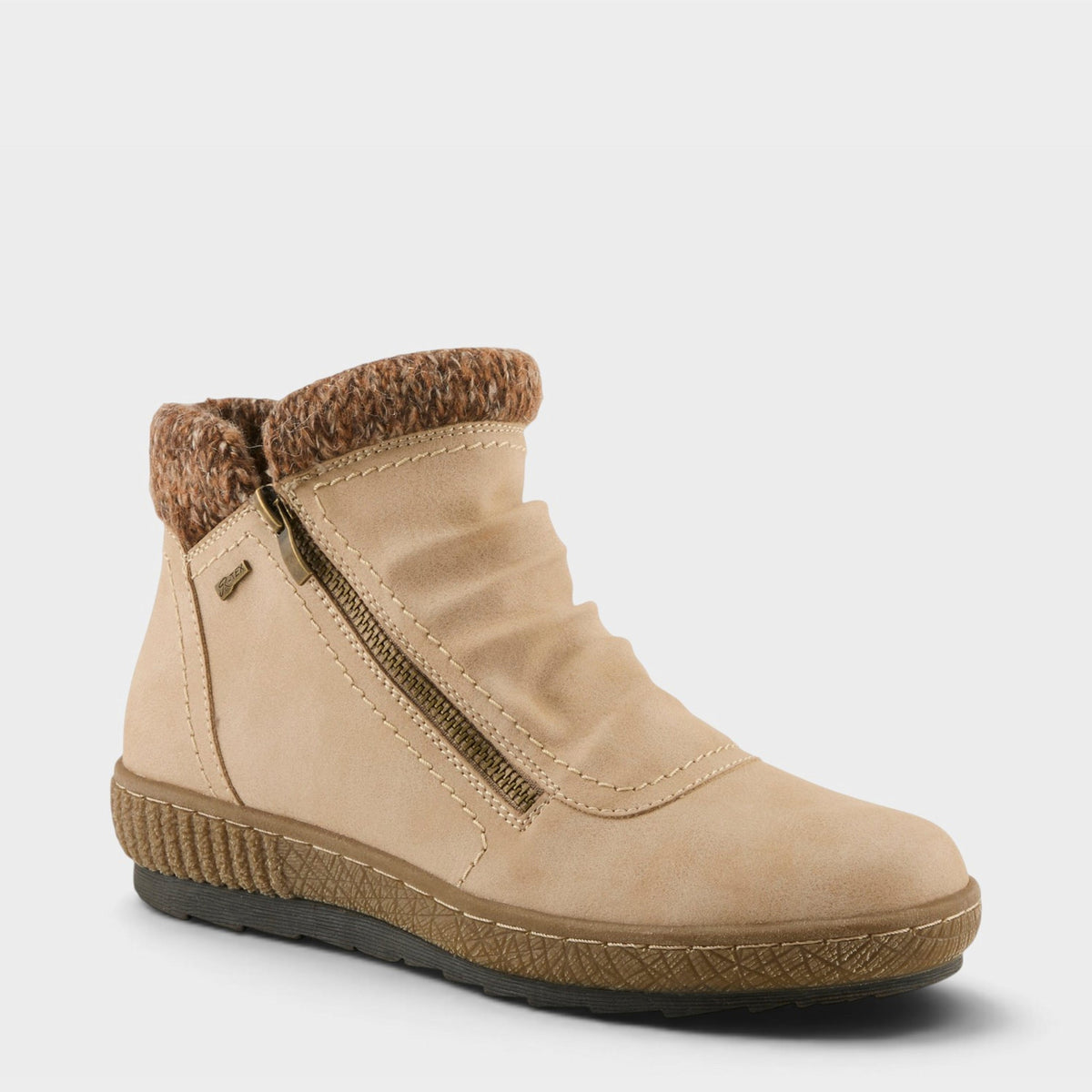 Cleora Light Beige boot, front three-quarter