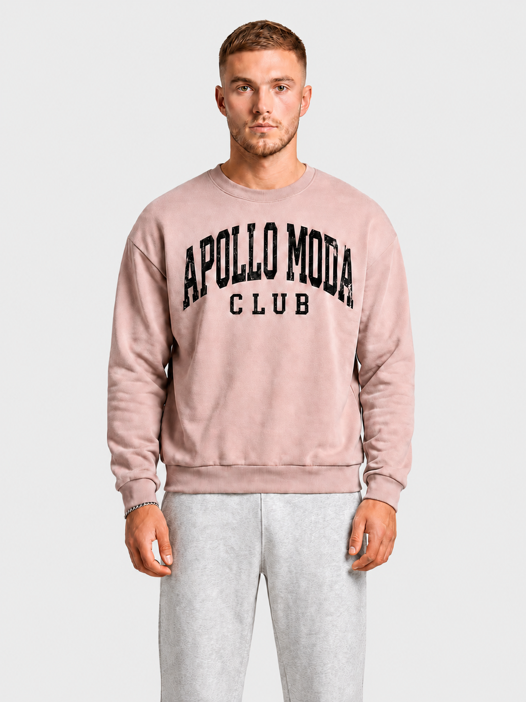 Apollo Moda Club Collegiate Oversized Crewneck Sweatshirt – main view