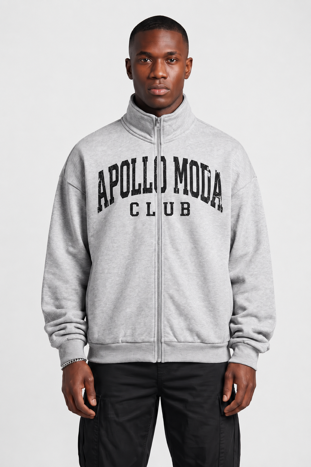 Apollo Moda Club Collegiate Oversized Full-Zip Sweatshirt – main view