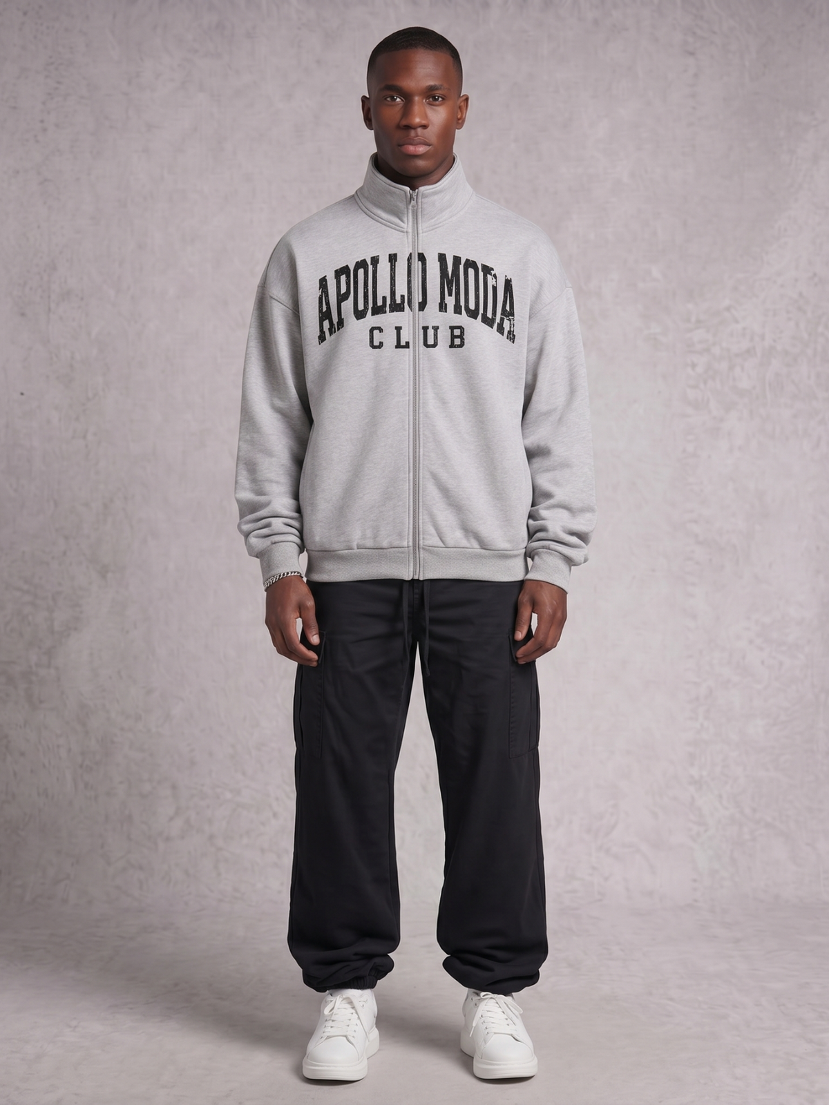 Apollo Moda Club Collegiate Oversized Full-Zip Sweatshirt – product view 4