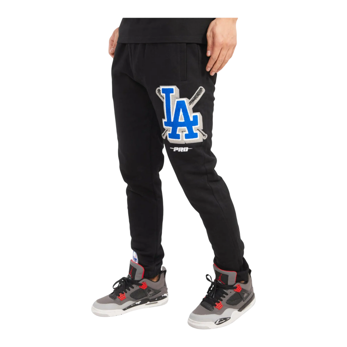 Pro Standard MLB Los Angeles Dodgers Mash Up Logo Men's Sweatpants — Black – product view 1