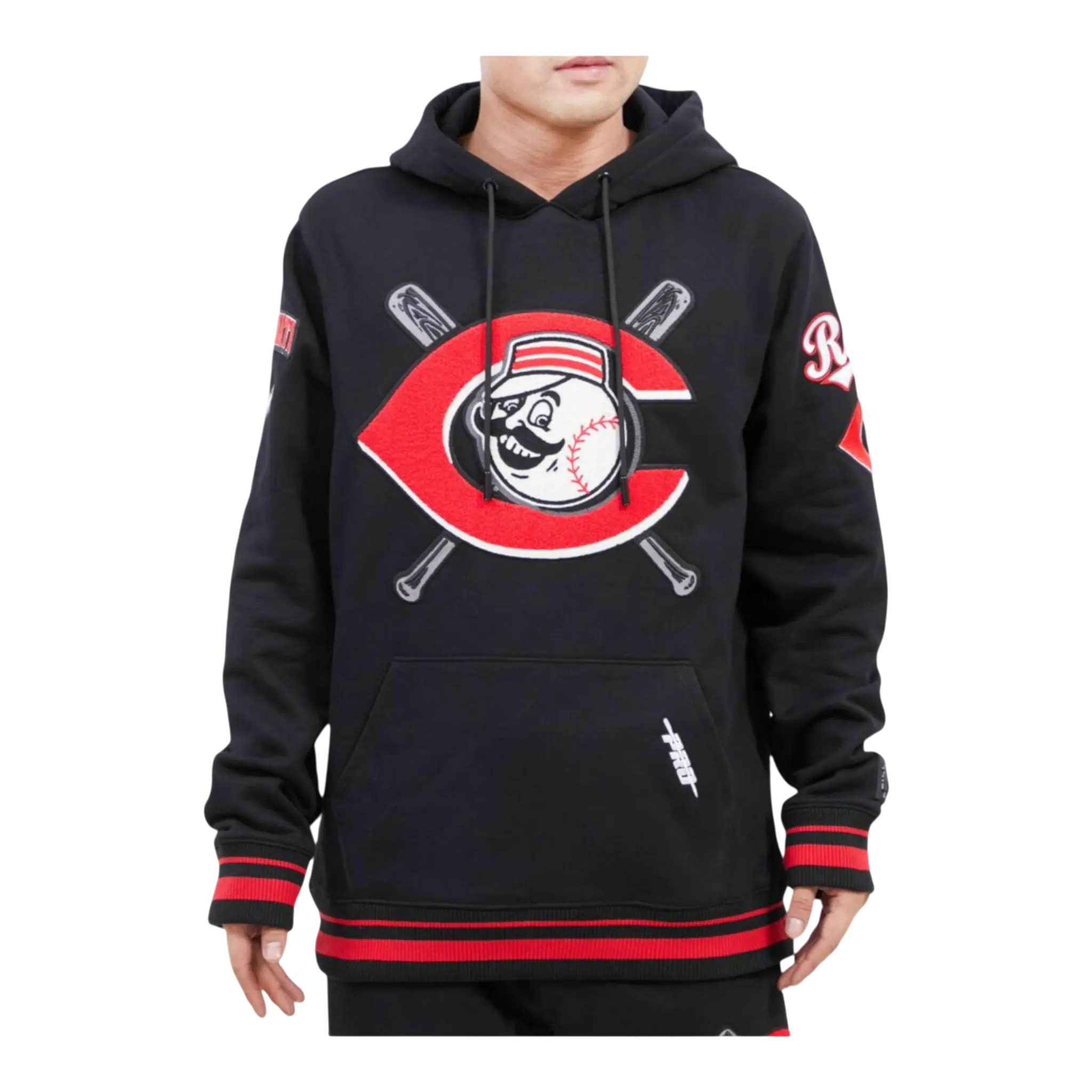 Pro Standard Cincinnati Reds Mash Up Logo Men's Hoodie — Black