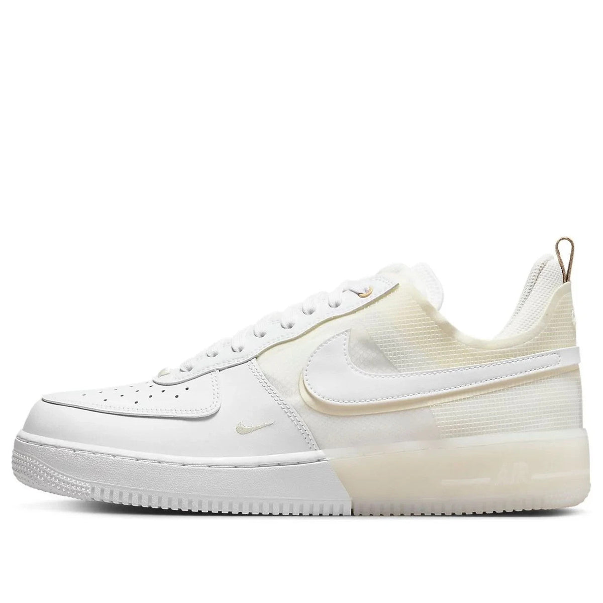 Nike Air Force 1 React Men's Sneakers — Coconut Milk Leather Low-Top