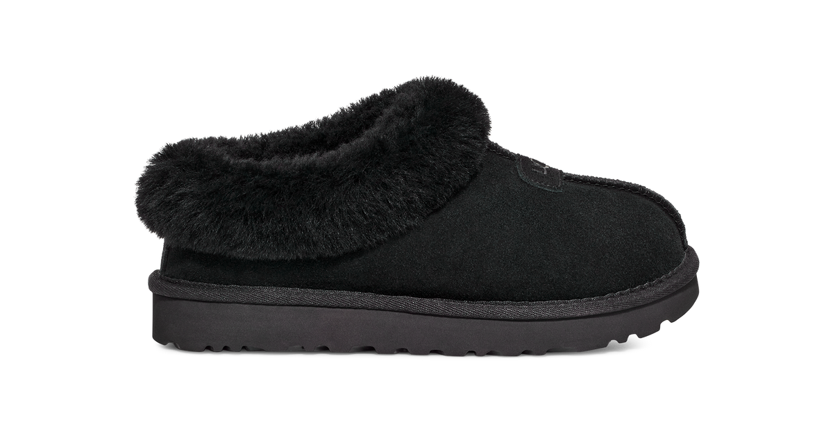 UGG Tazzette Womens Platform Slippers — Black Suede