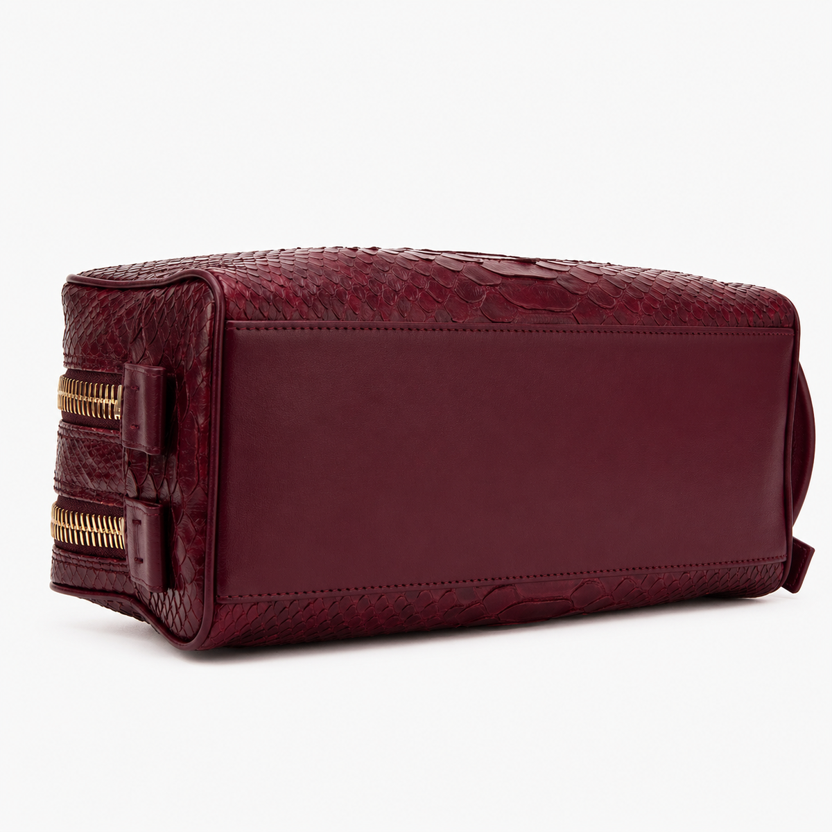 The Belluno Burgundy Python Leather Men’s Essentials Bag