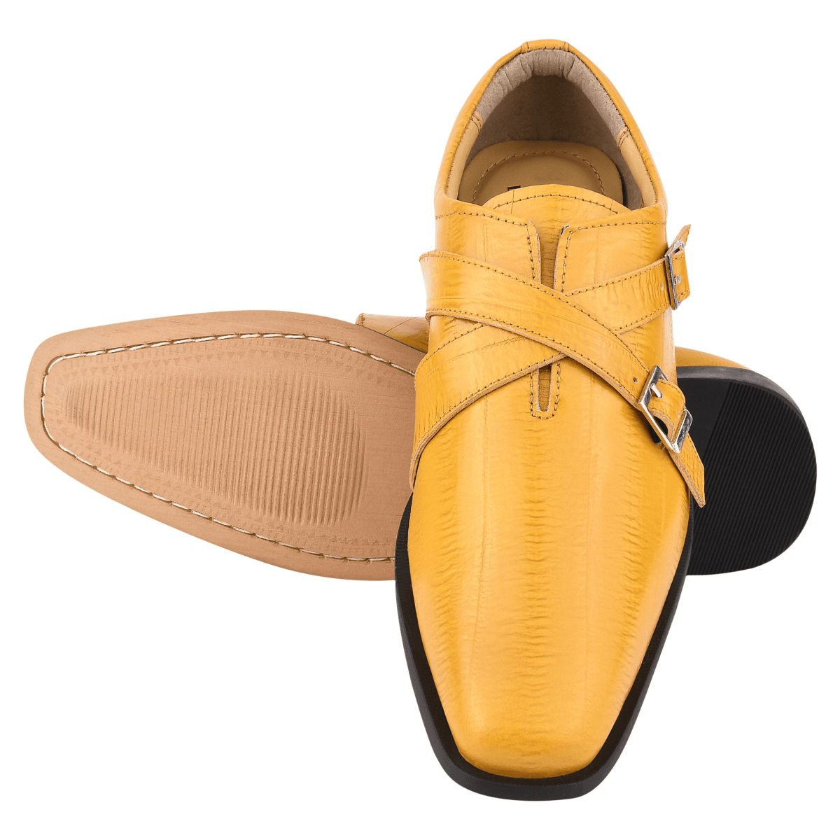 Liberty Zeno DONNA Leather Oxford Style Double Buckle Monk Straps Shoes For Men