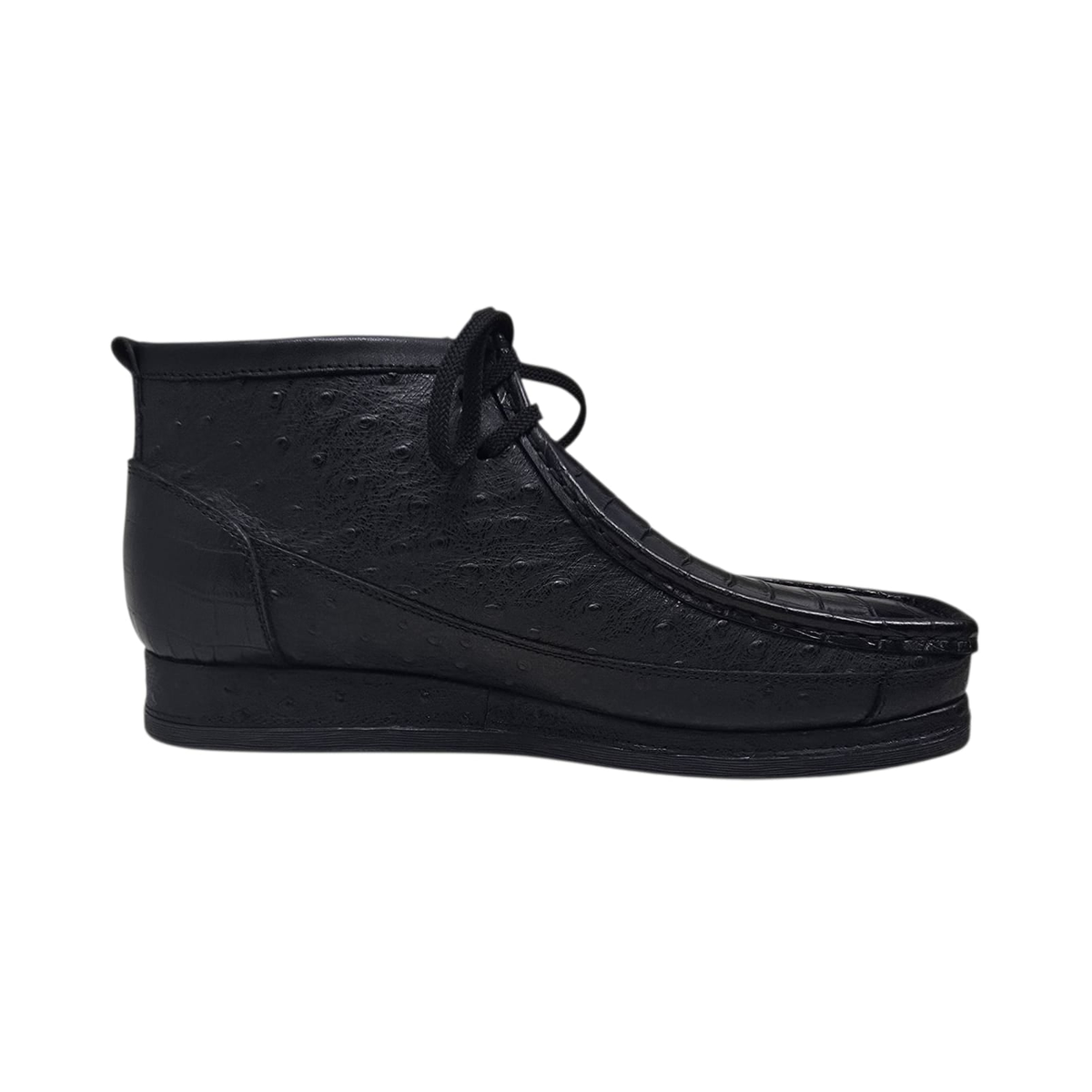 British Walkers New Castle Dual Print chukka boots in black, opposite side profile