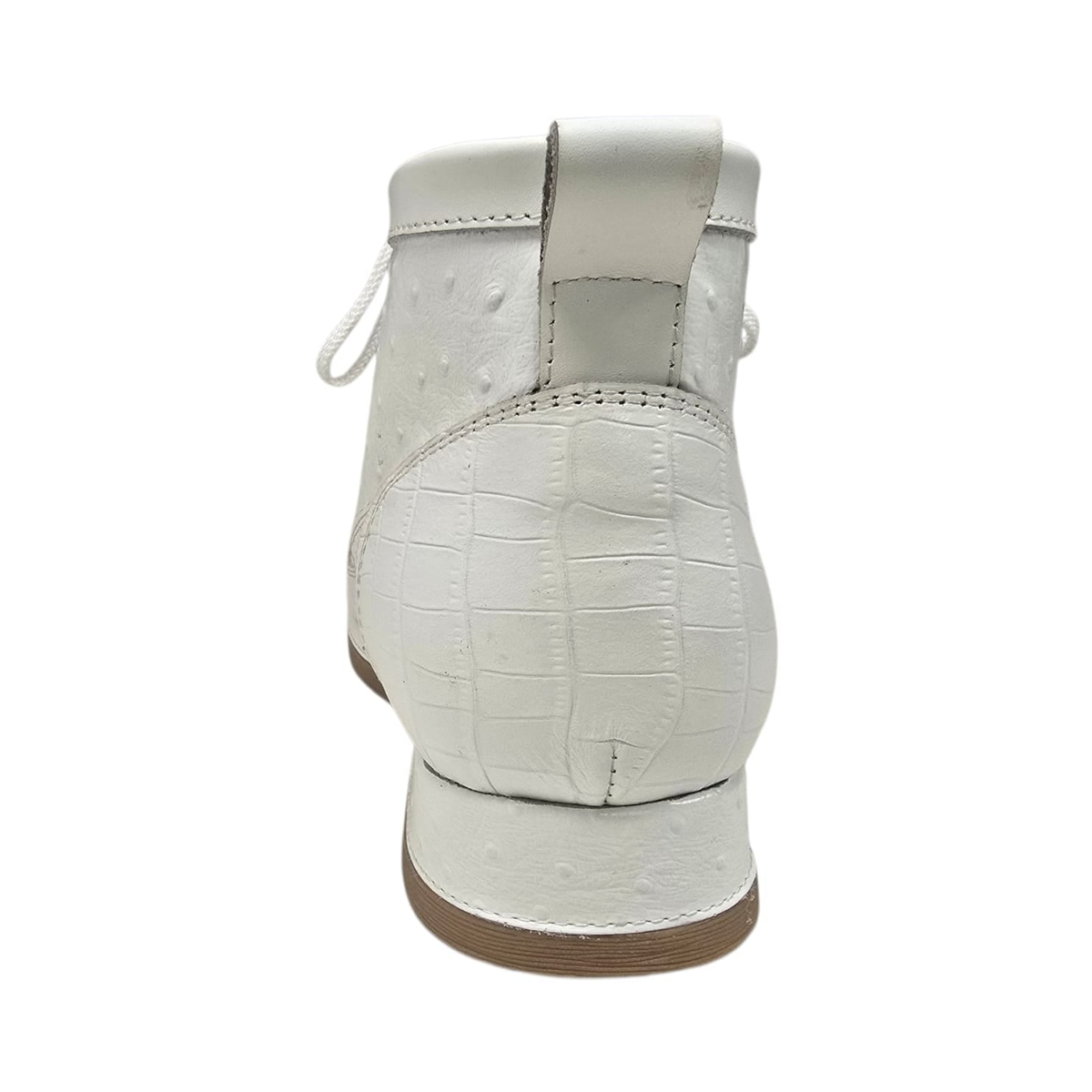 British Walkers New Castle Dual Print chukka boots in white, rear view