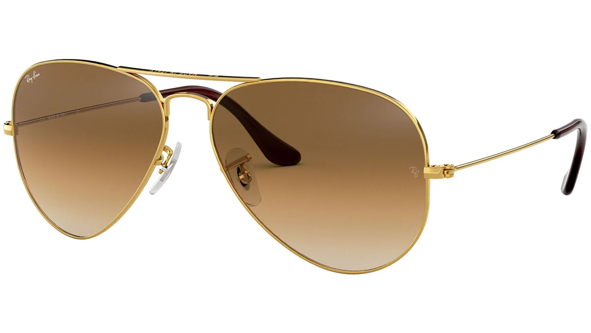 Ray-Ban RB3025 Aviator Gradient Men's Sunglasses — Arista Gold-Light Brown Gradient