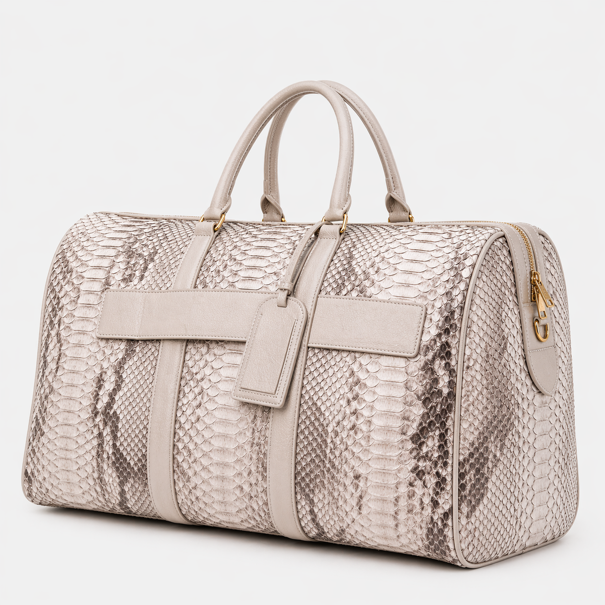 The Velar Nutural Hand-Painted Python Leather Weekender Bag